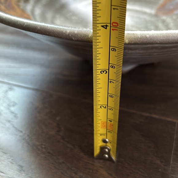 Ceramic Round Footed Bowl Multi-use decor,planter,serving,pewter gray/brown/rust - Picture 10 of 10